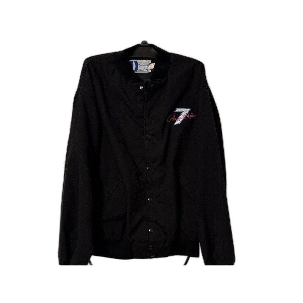 Dunbrooke Vintage #7 Nascar Racing Jacket Black Geoff Bodine Size XL